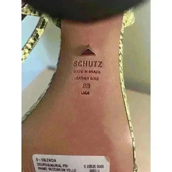 SCHUTZ  Valencia Open Toe Ankle Strap Block Clear Heeled Sandals Neon Lime Sz 8 - Picture 14 of 14